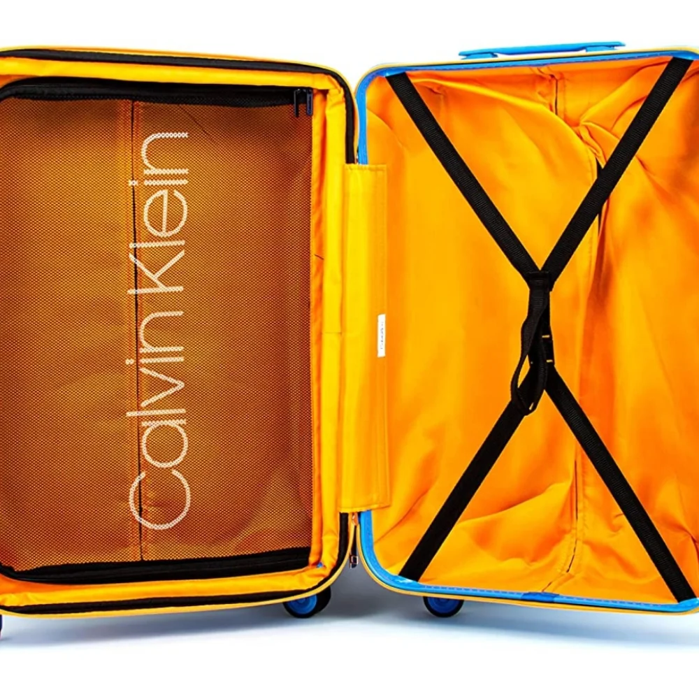Calvin Klein Avenue Lanes Hardside Spinner Luggage with TSA Lock, Sky Bl…